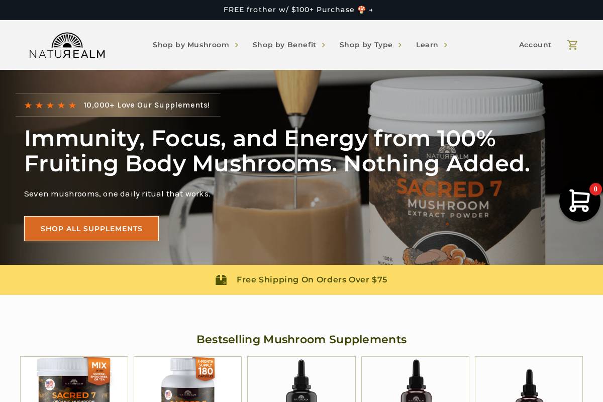 naturealm.co homepage screenshot