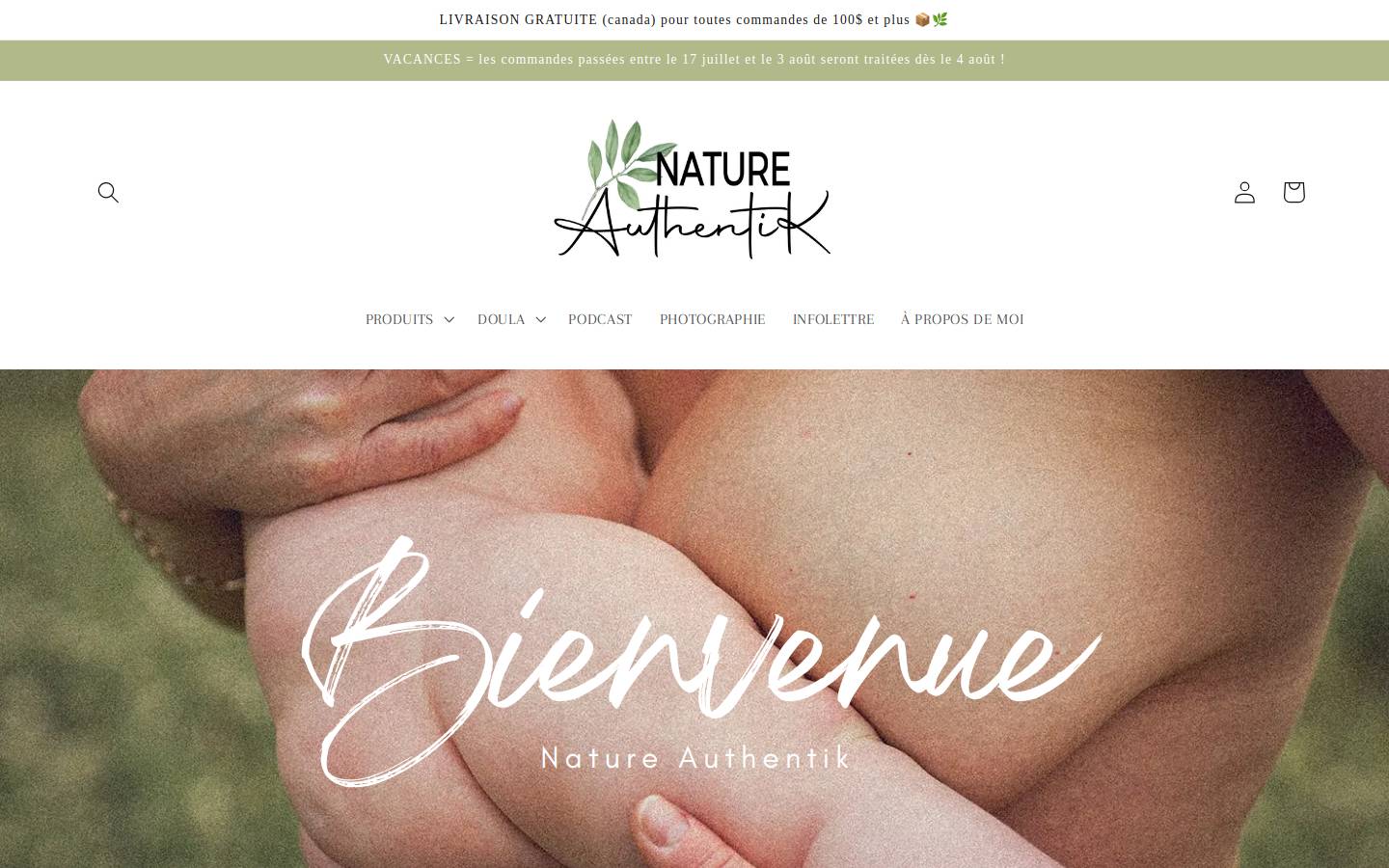 natureauthentik.com homepage screenshot