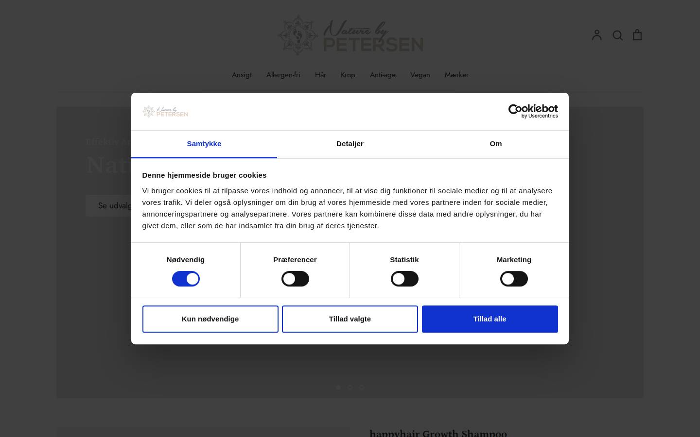 Naturebypetersen.dk homepage screenshot