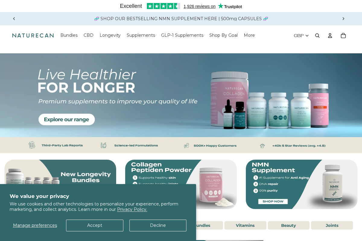 Naturecan UK homepage screenshot