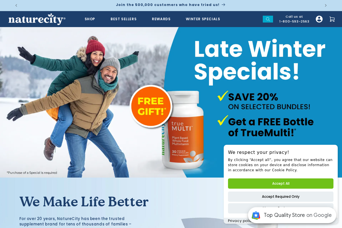 Naturecity homepage screenshot