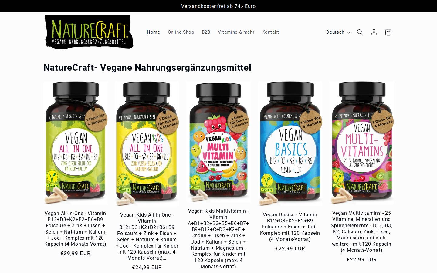 naturecraft.de homepage screenshot