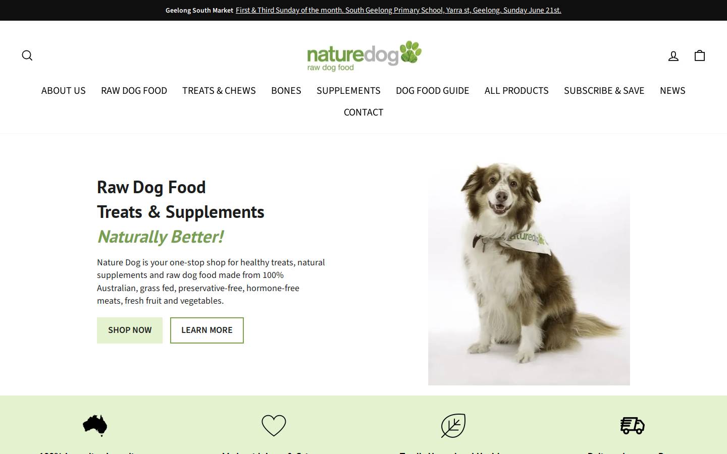 Naturedog homepage screenshot