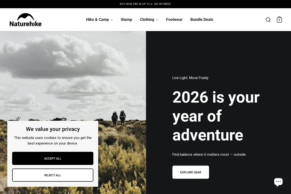 naturehike.co.za homepage screenshot