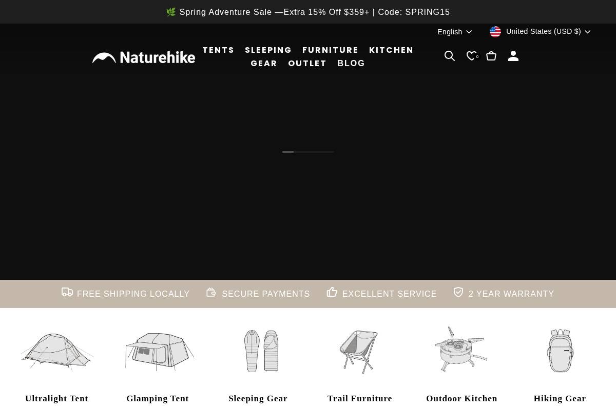 naturehike.com homepage screenshot