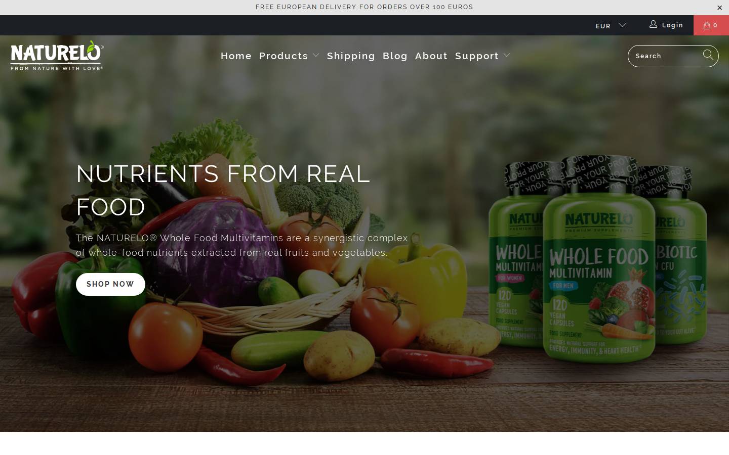 NATURELO homepage screenshot