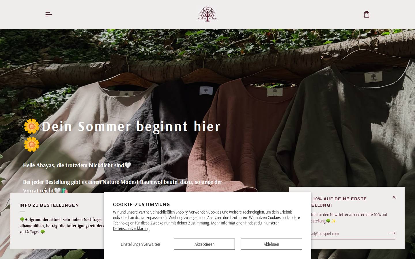 naturemodest.de homepage screenshot