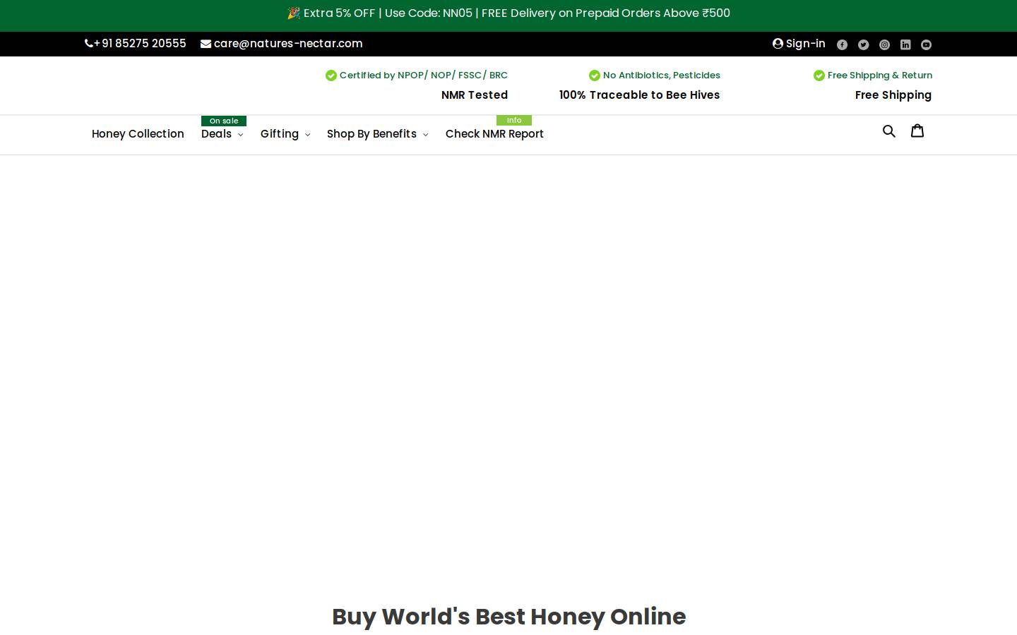 natures-nectar.com homepage screenshot