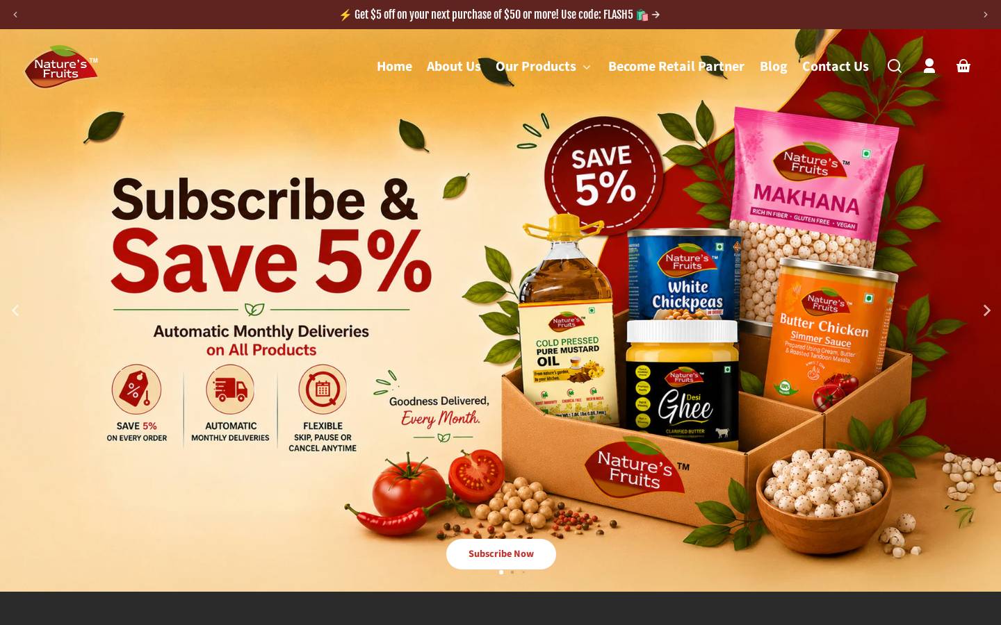 naturesfruits.net homepage screenshot