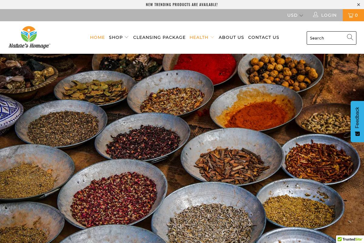 natureshomage.com homepage screenshot