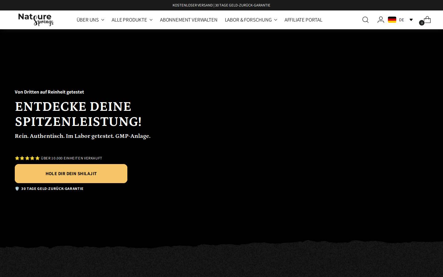 Nature Spring homepage screenshot