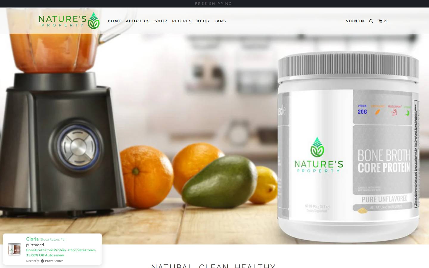naturesproperty.com homepage screenshot