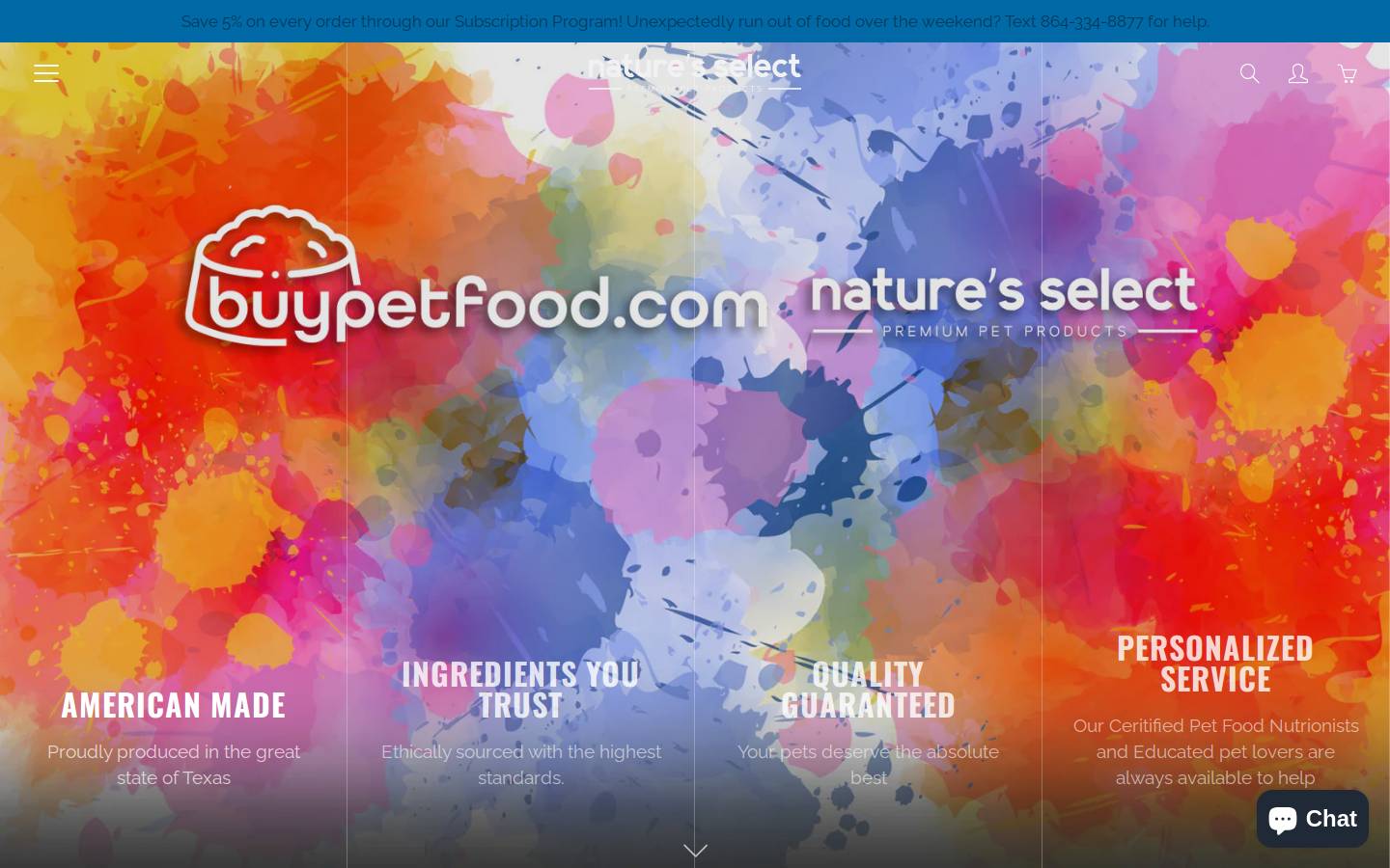 naturesselectcarolinas.com homepage screenshot
