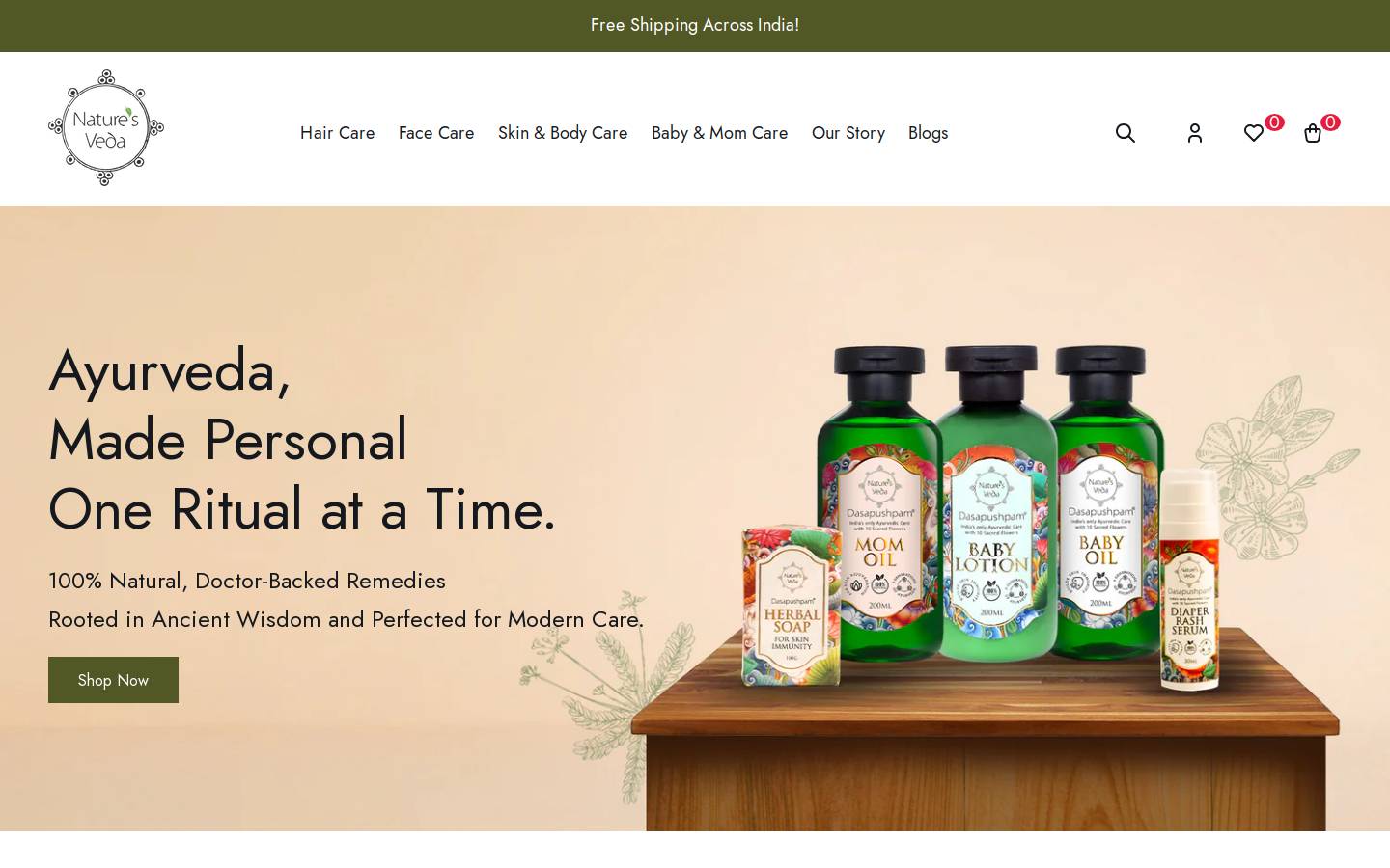naturesveda.in homepage screenshot