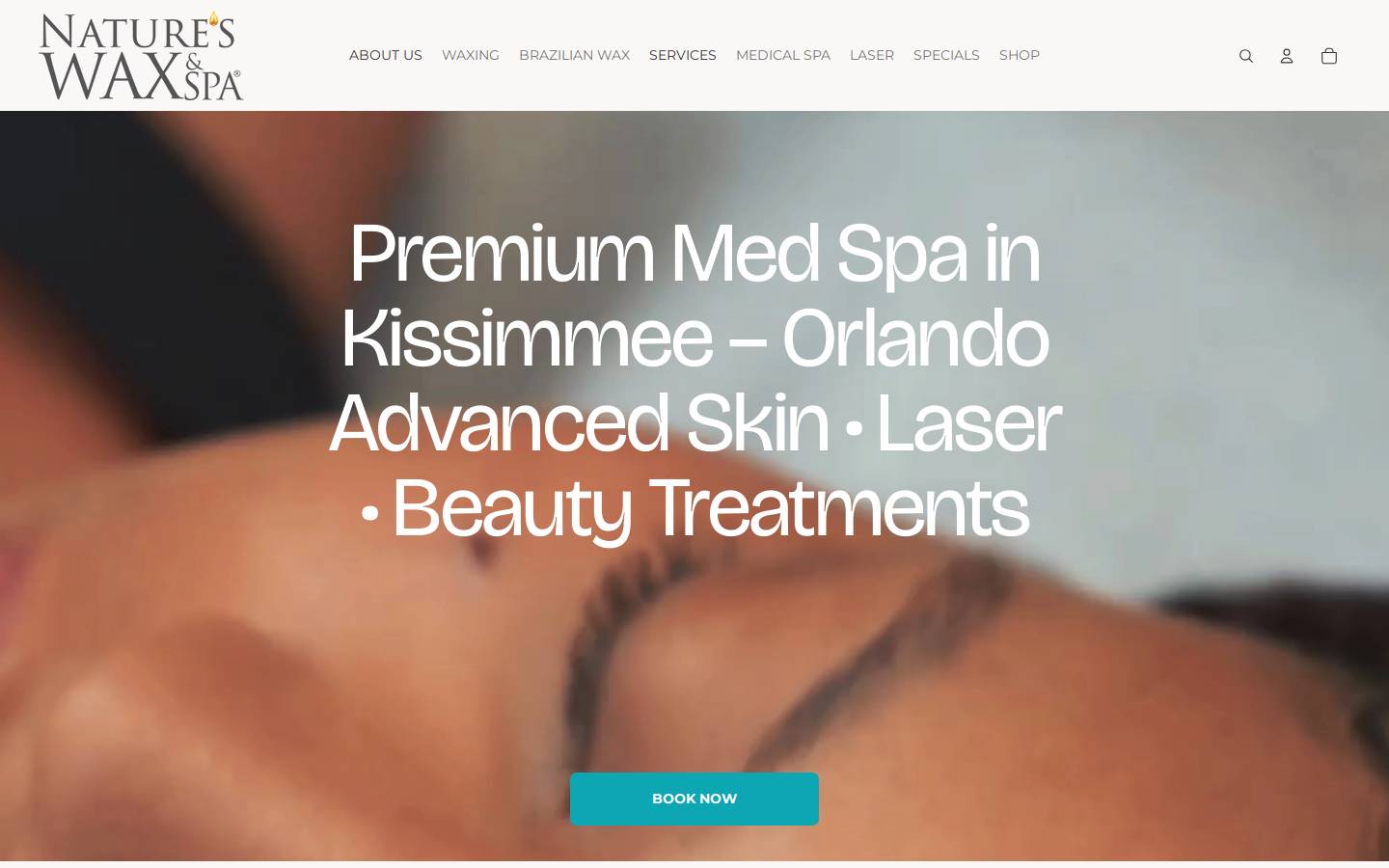 natureswaxandspa.com homepage screenshot