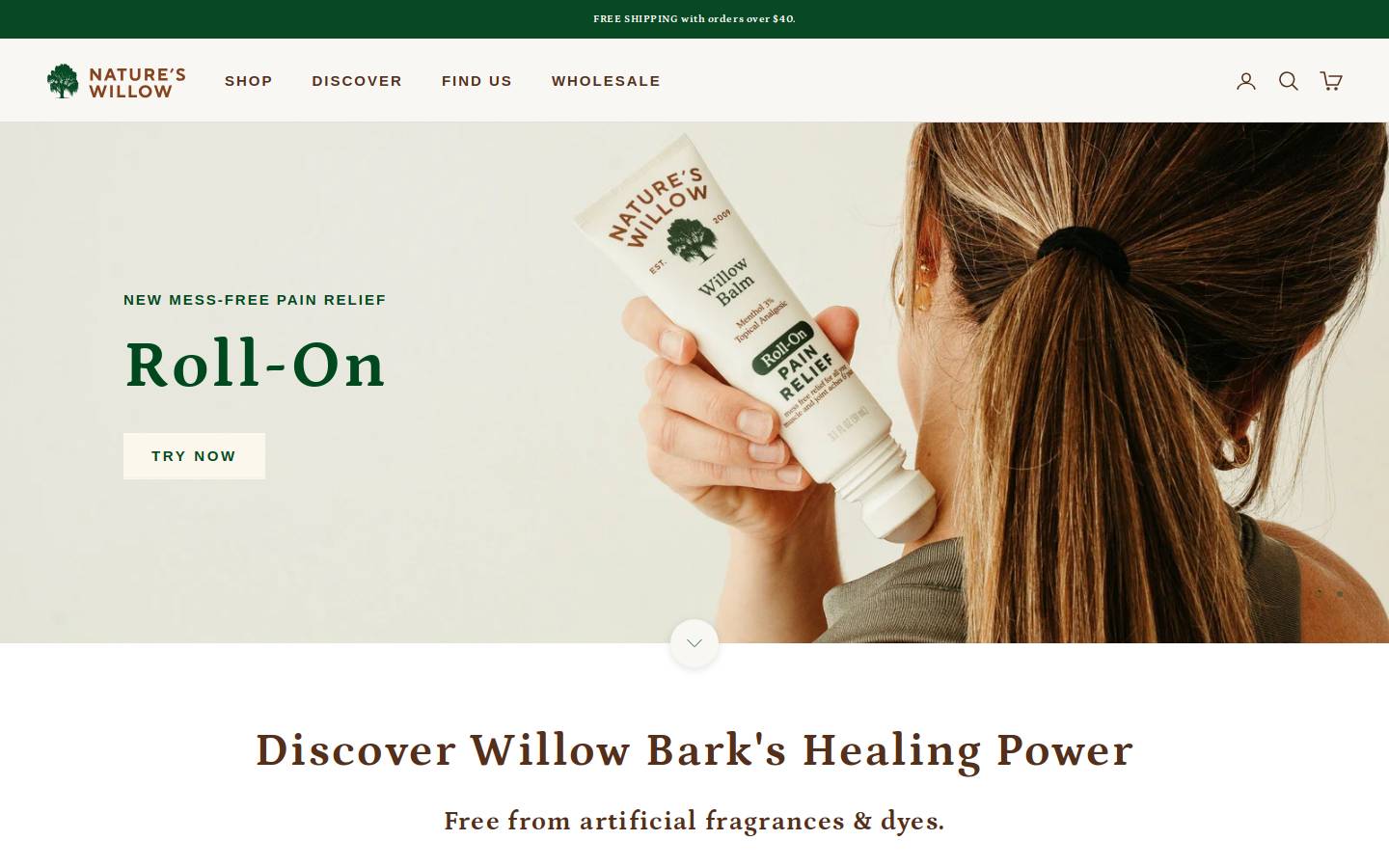natureswillow.com homepage screenshot