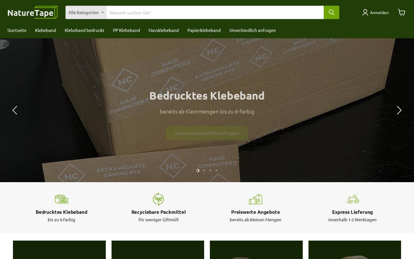 naturetape.de homepage screenshot
