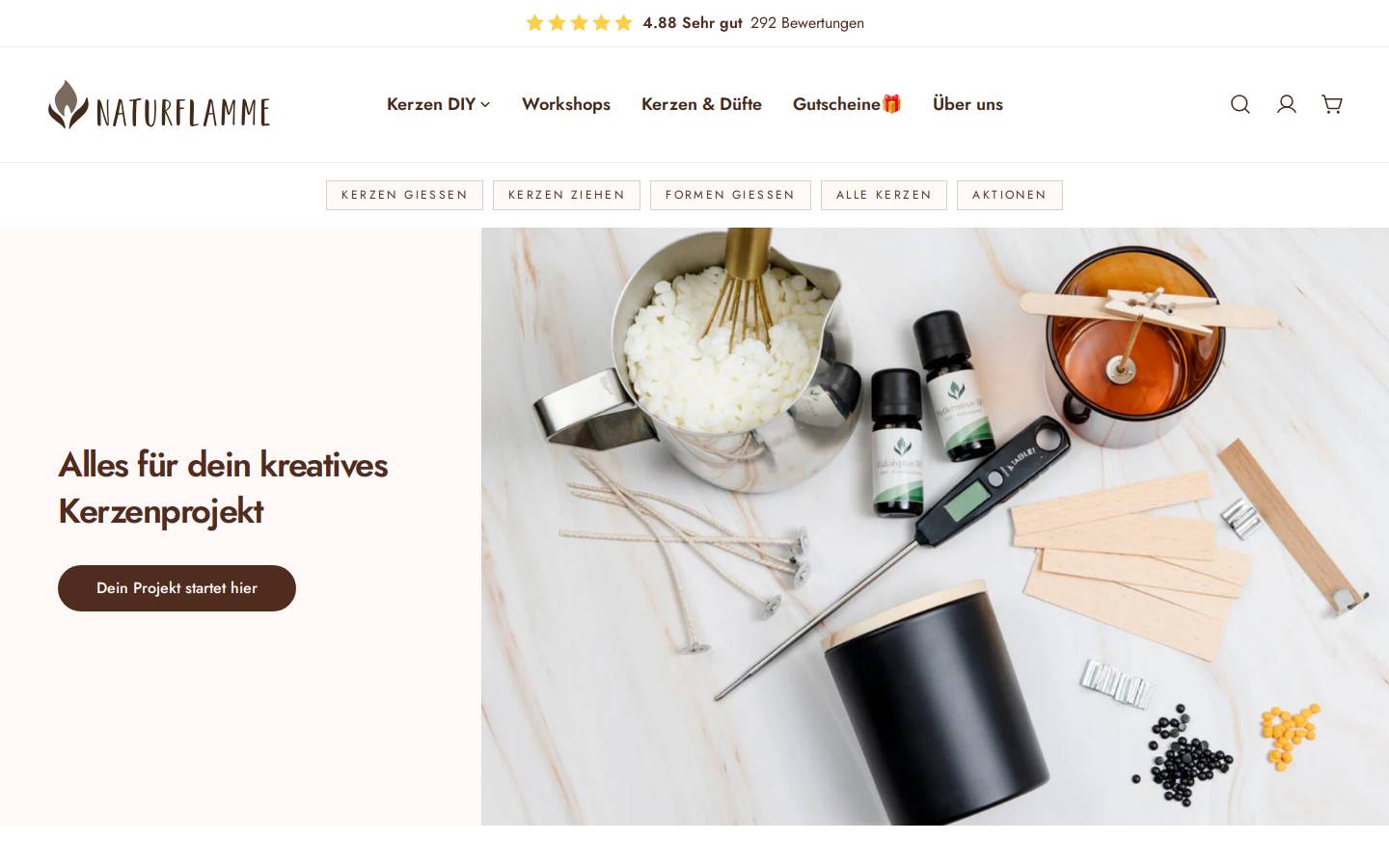 naturflamme.de homepage screenshot