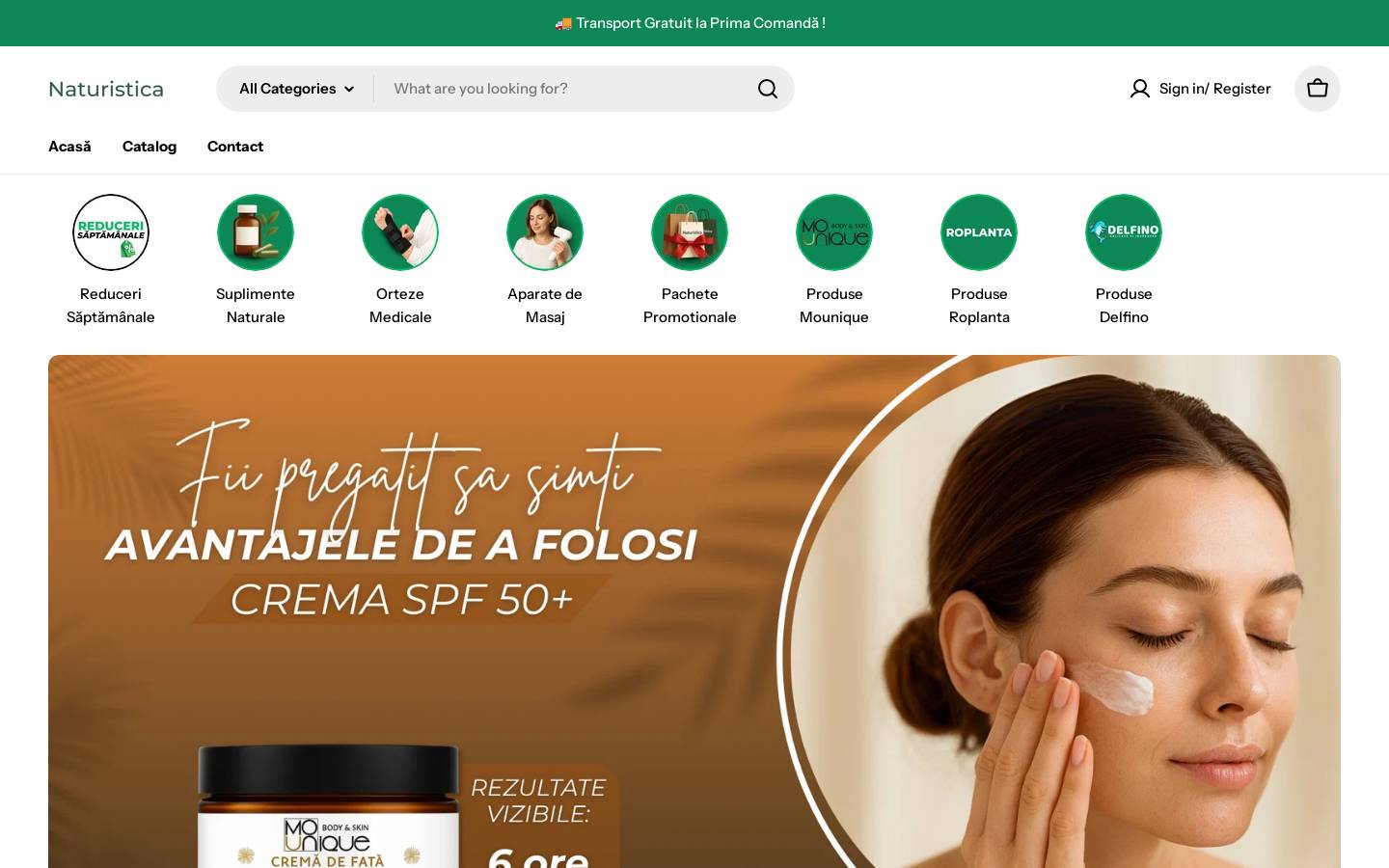 naturistica.ro homepage screenshot