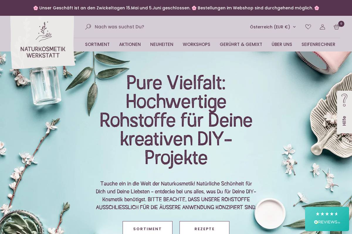 Naturkosmetik Werkstatt homepage screenshot