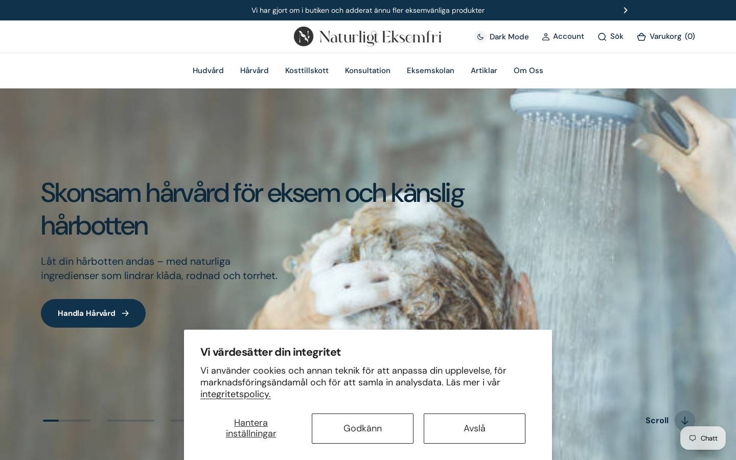 naturligt-eksemfri.se homepage screenshot