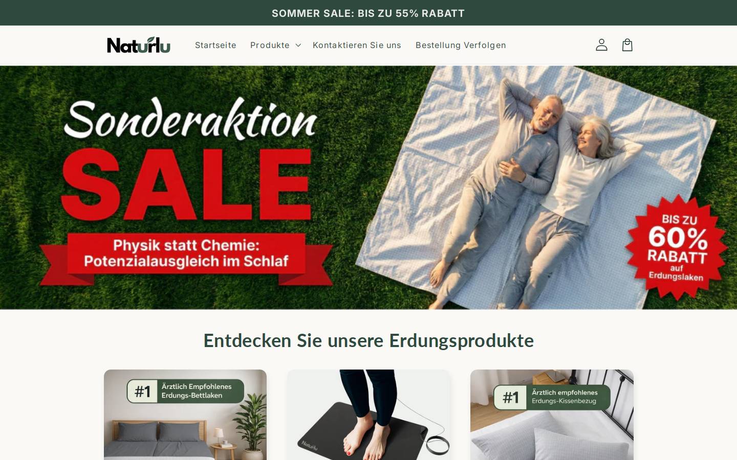 naturlu.com homepage screenshot