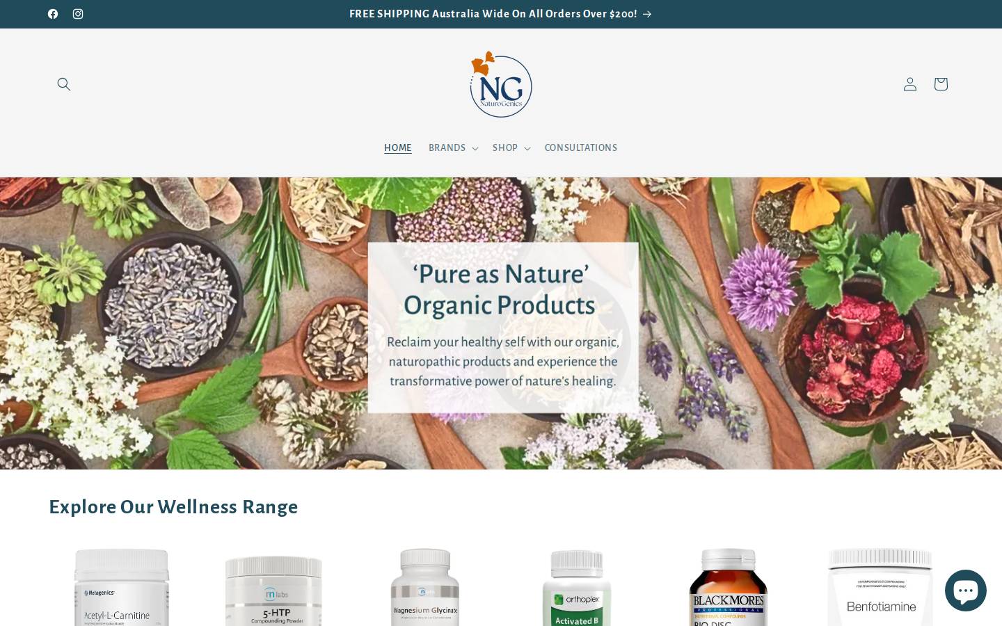 naturogenics.com.au homepage screenshot