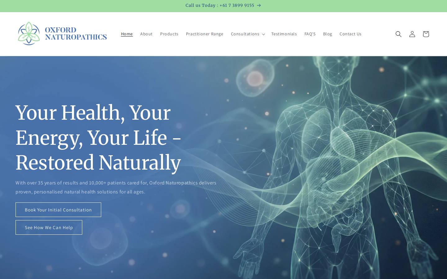naturopathics.com.au homepage screenshot