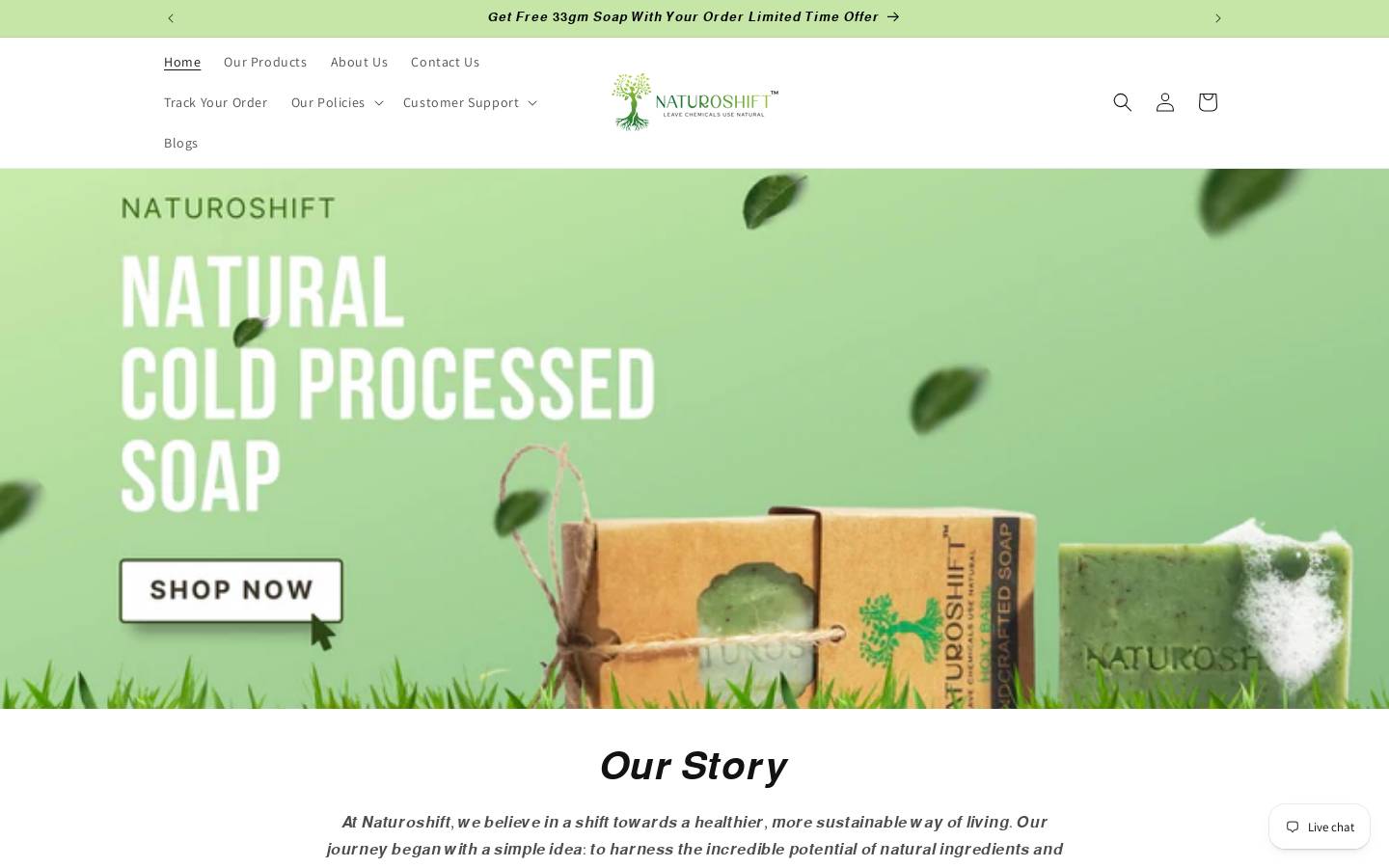 naturoshift.com homepage screenshot