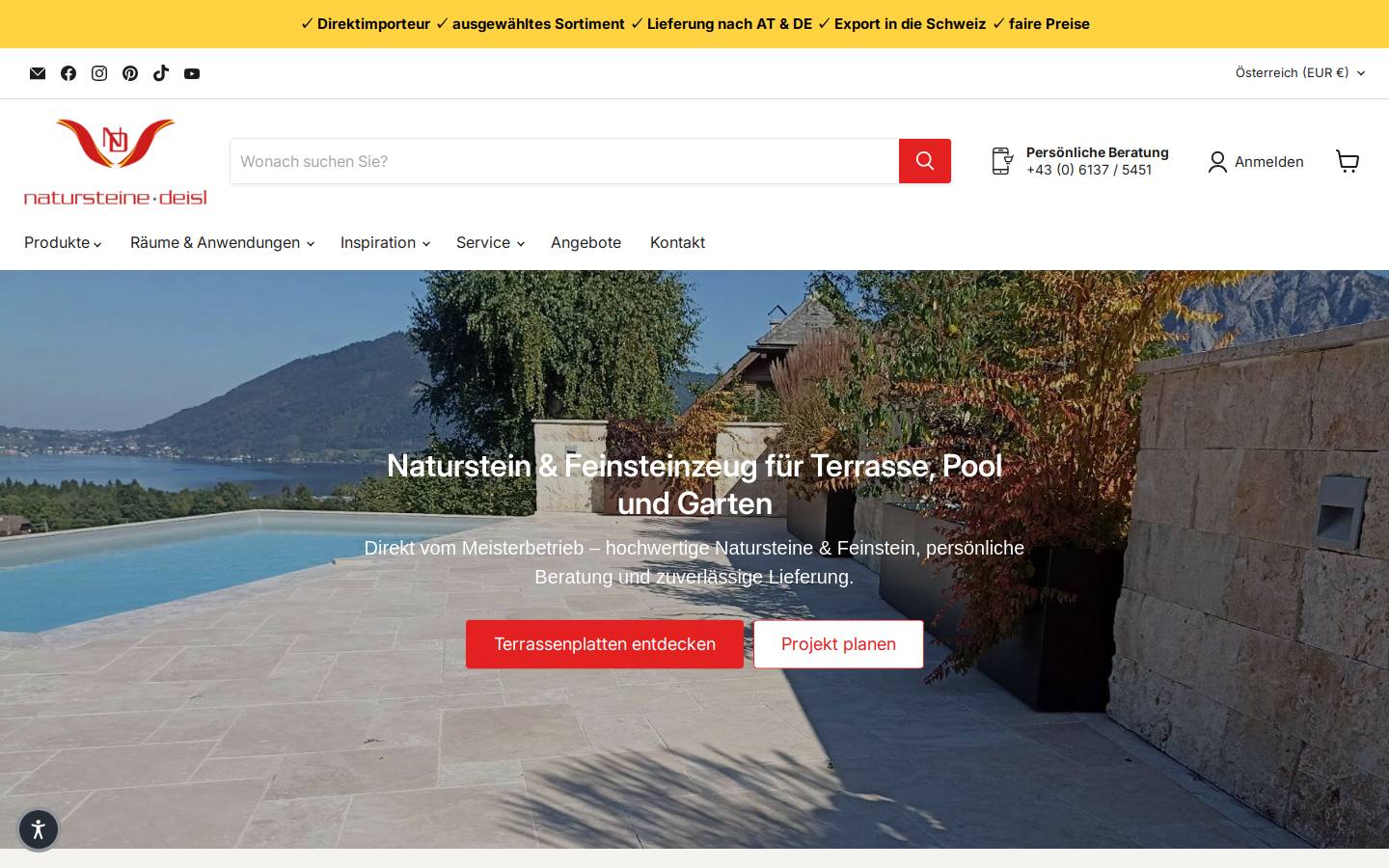 Natursteine Deisl homepage screenshot