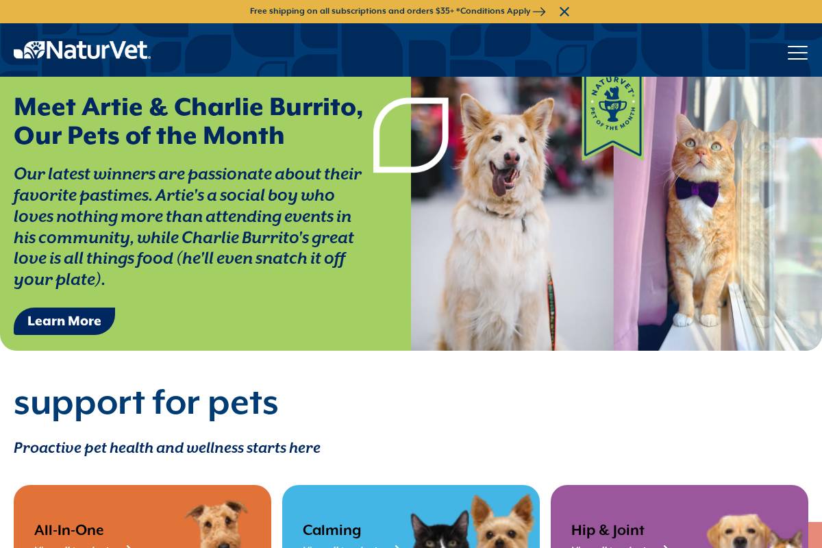 naturvet.com homepage screenshot