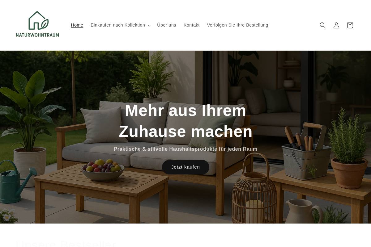 Naturwohntraum homepage screenshot