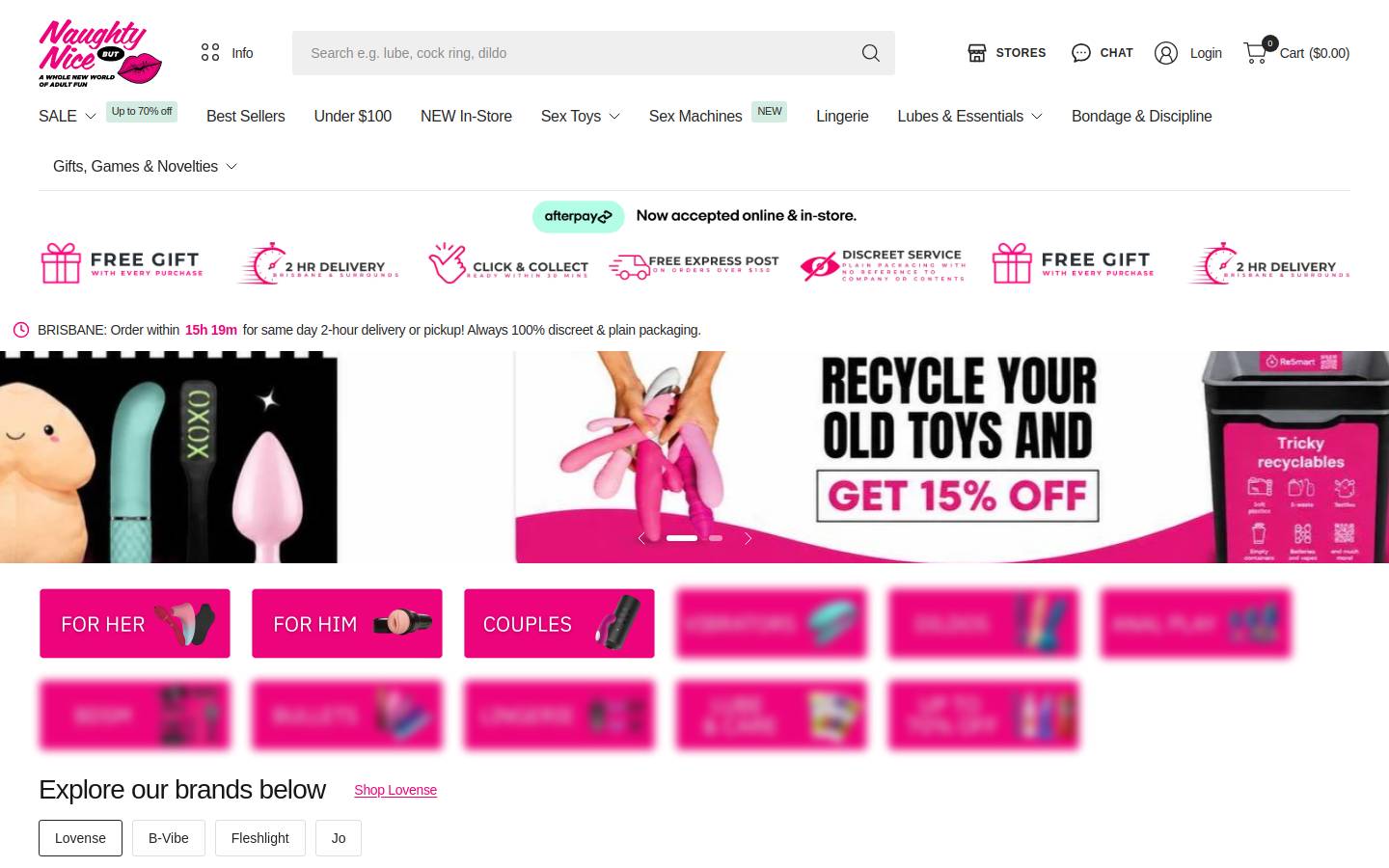 naughtybutnice.net.au homepage screenshot