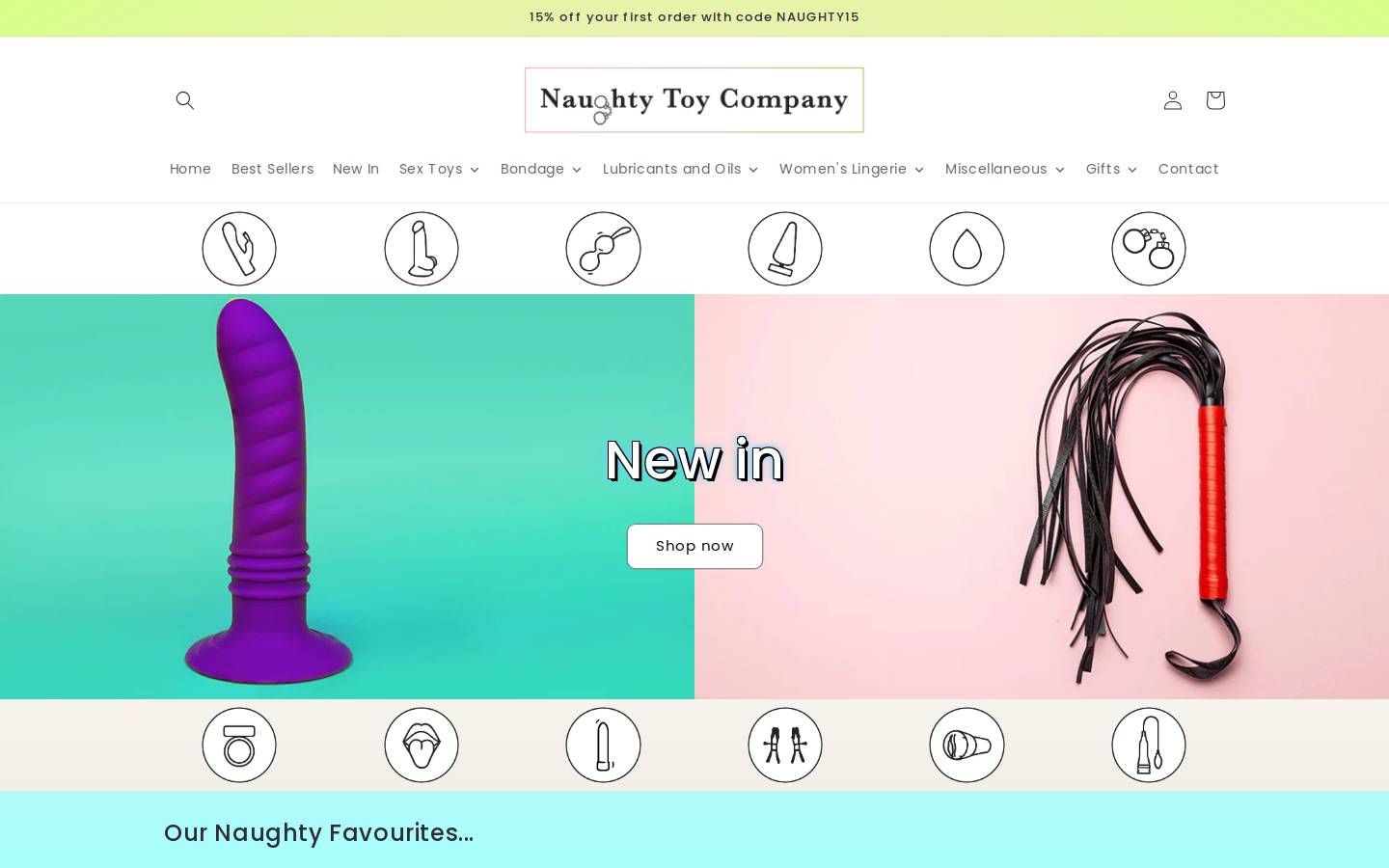 naughtytoycompany.com homepage screenshot