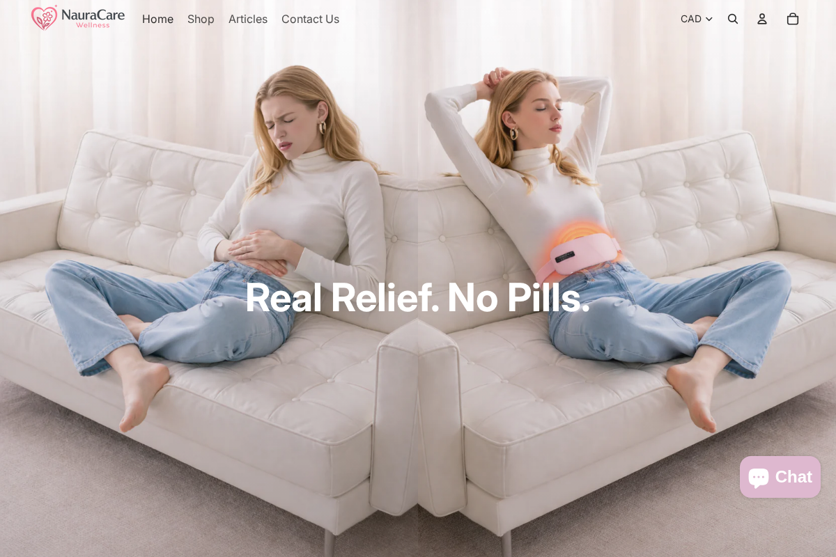 NauraCare Wellness homepage screenshot