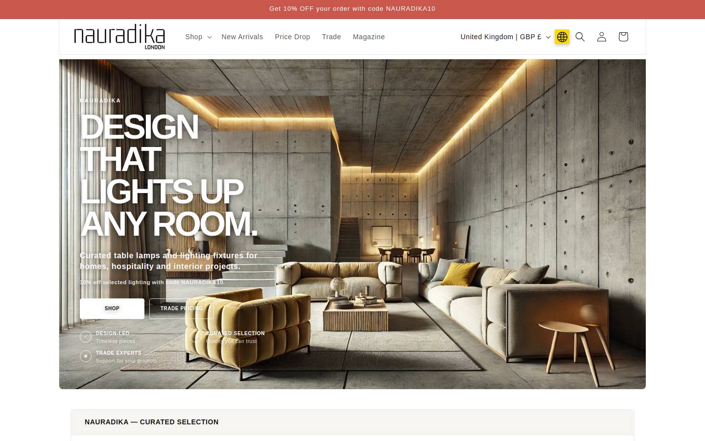 Nauradika homepage screenshot