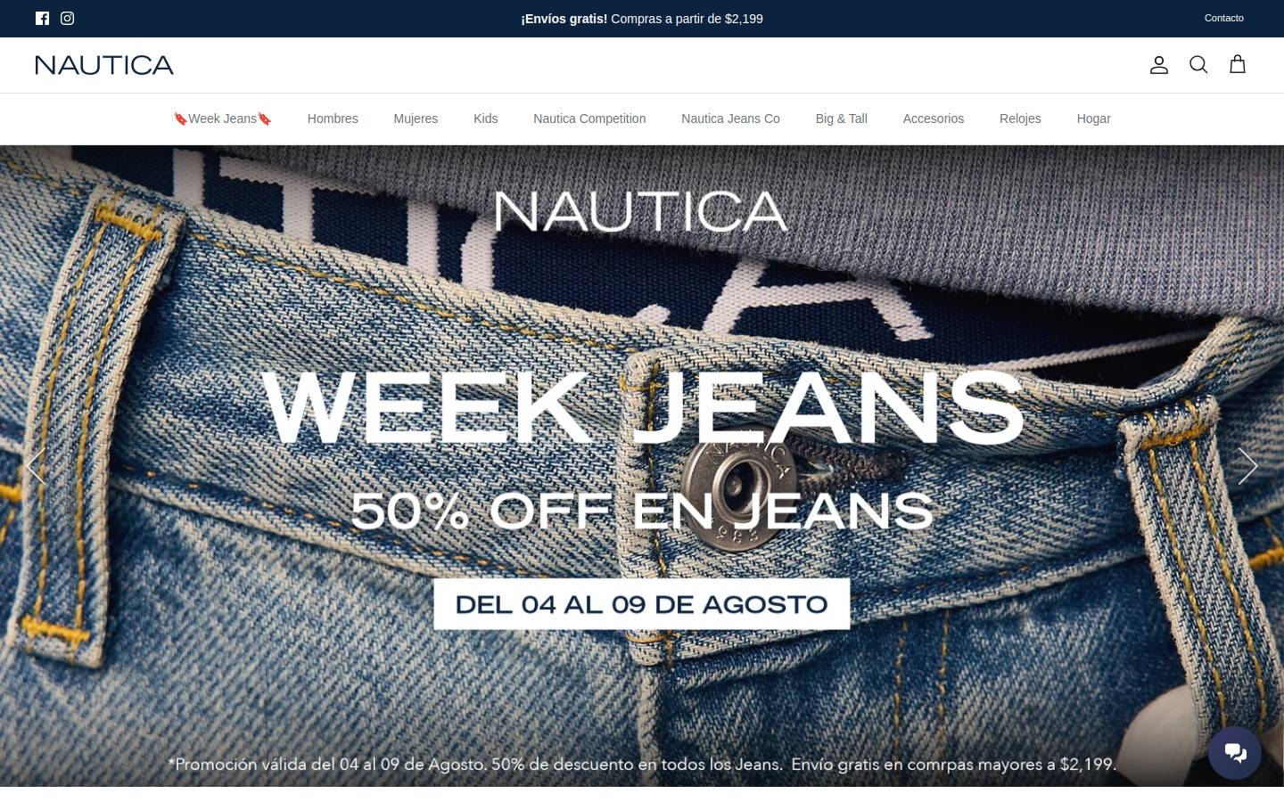 nauticamexico.com homepage screenshot