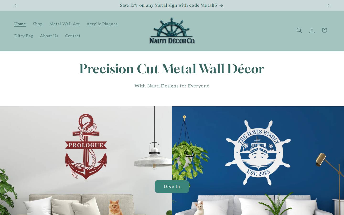 nautidecor.com homepage screenshot