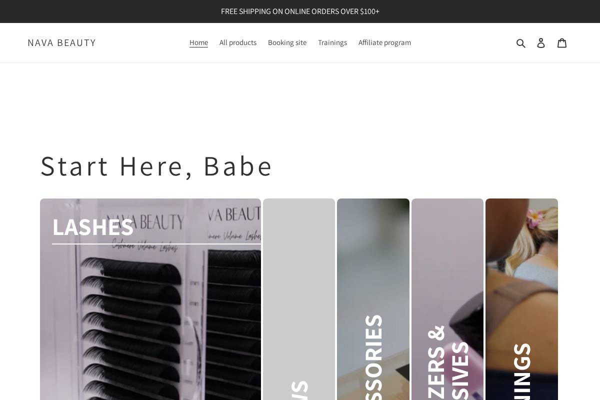navabeauty.co homepage screenshot