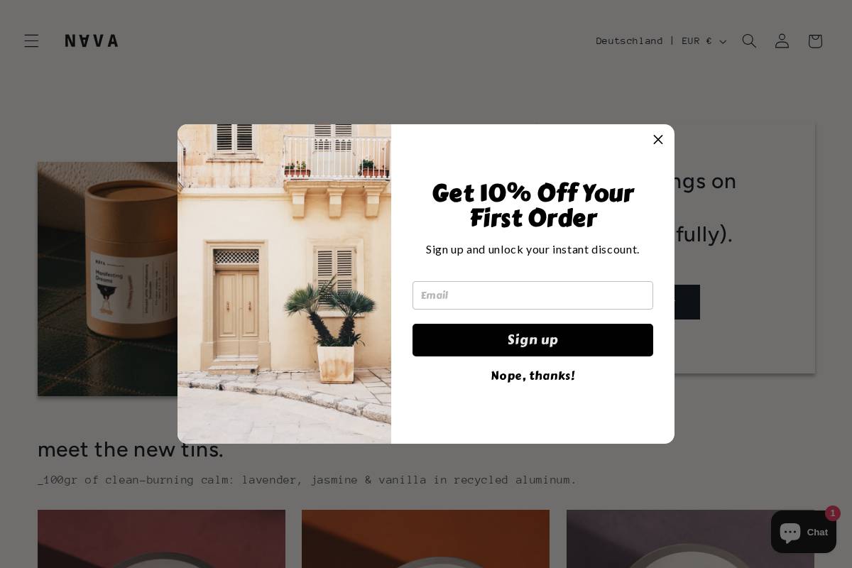 Navacandles homepage screenshot