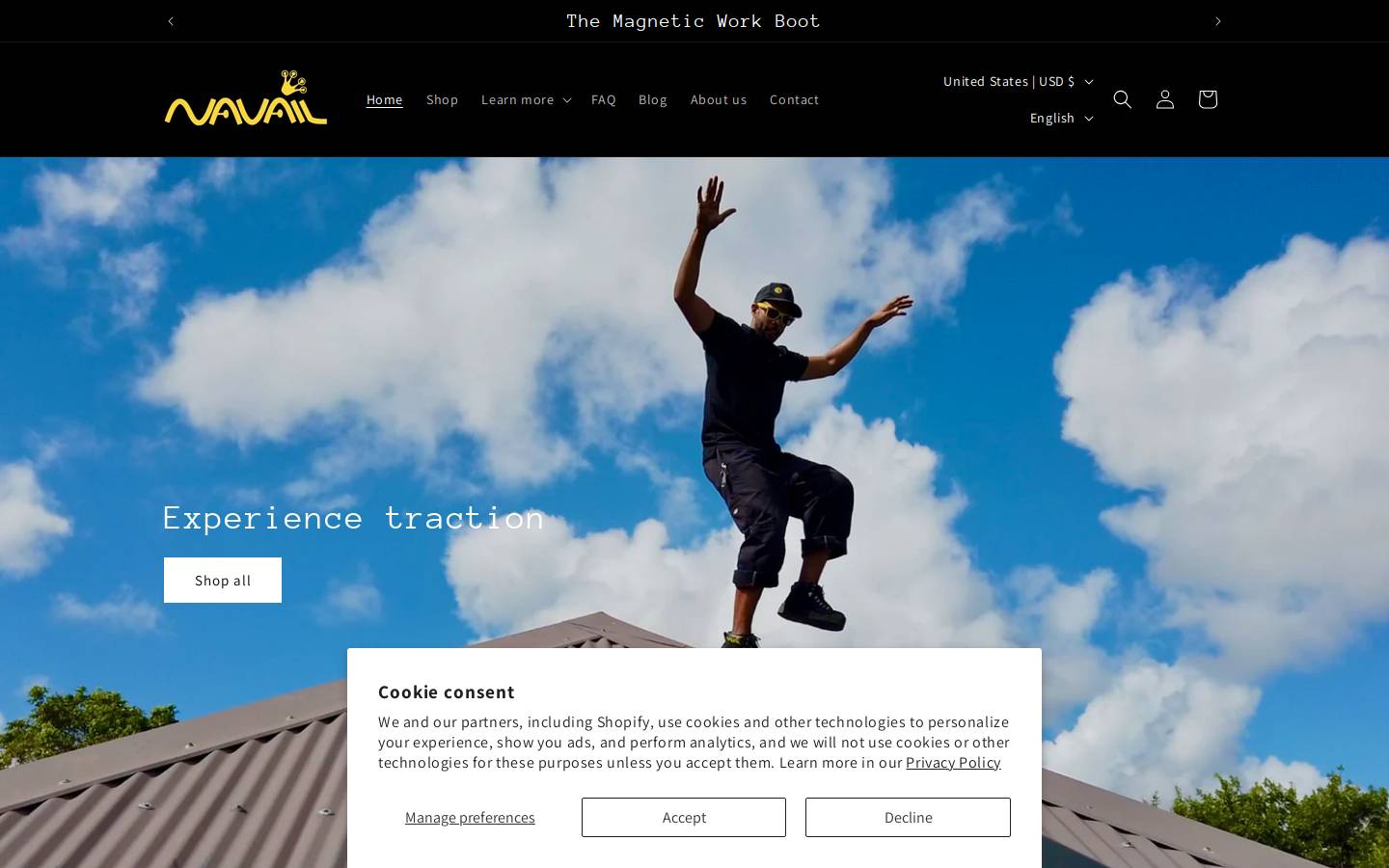 Navail homepage screenshot