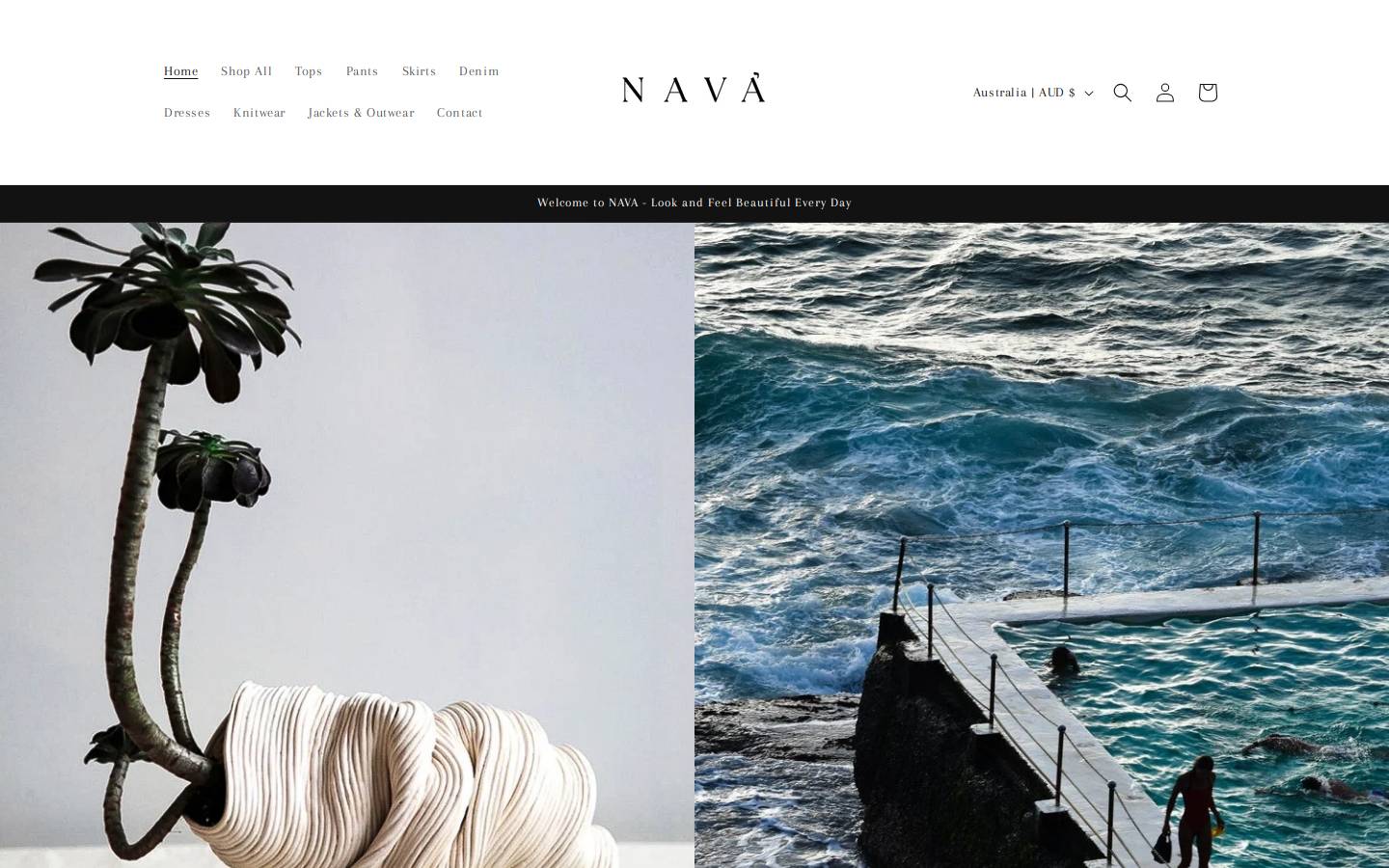 navashop.com.au homepage screenshot