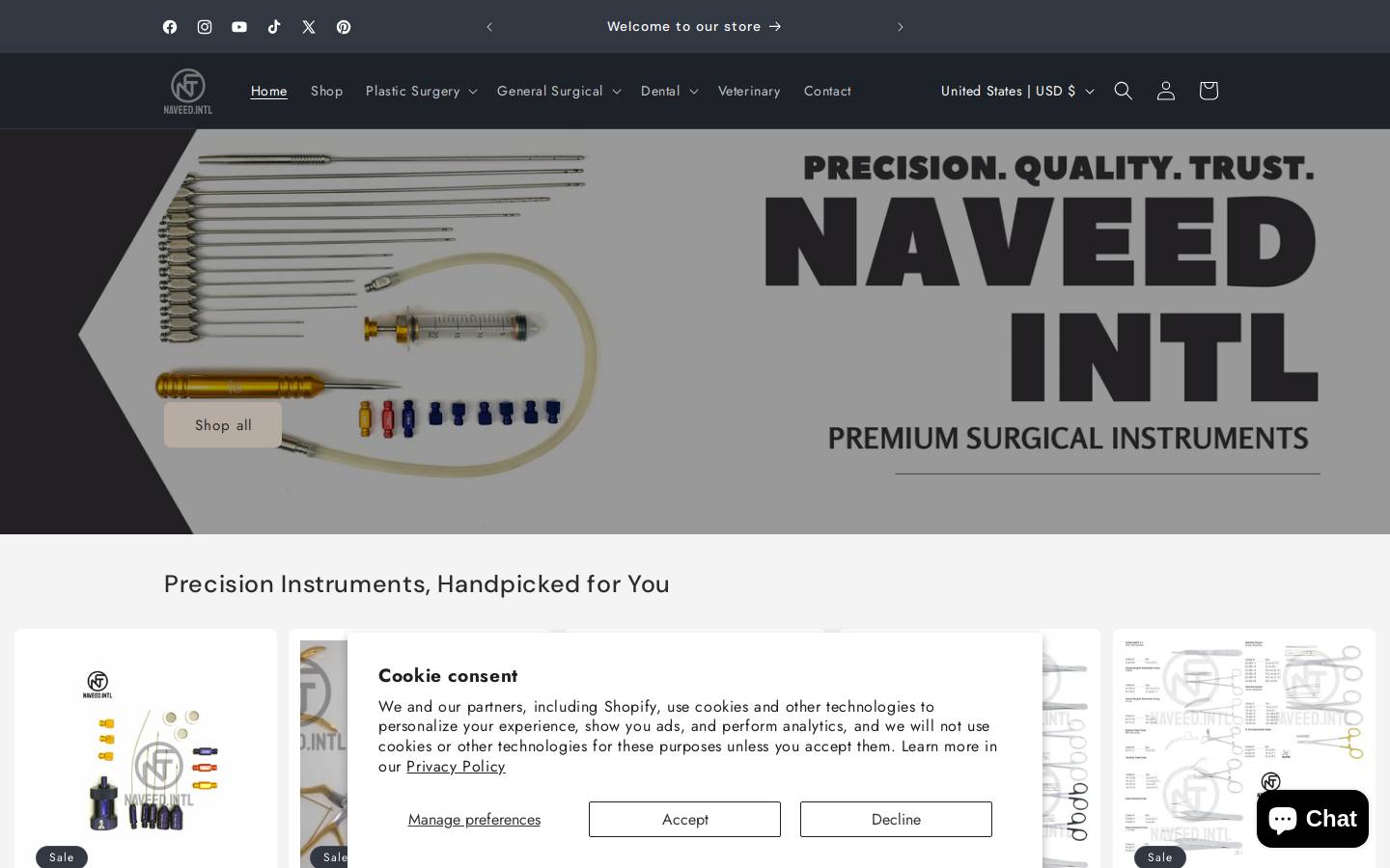 naveedintl.com homepage screenshot