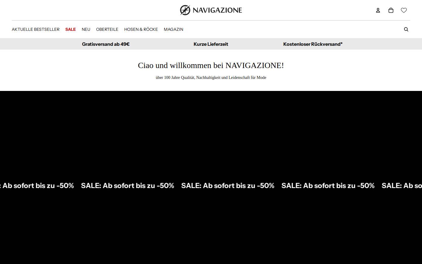 NAVIGAZIONE homepage screenshot