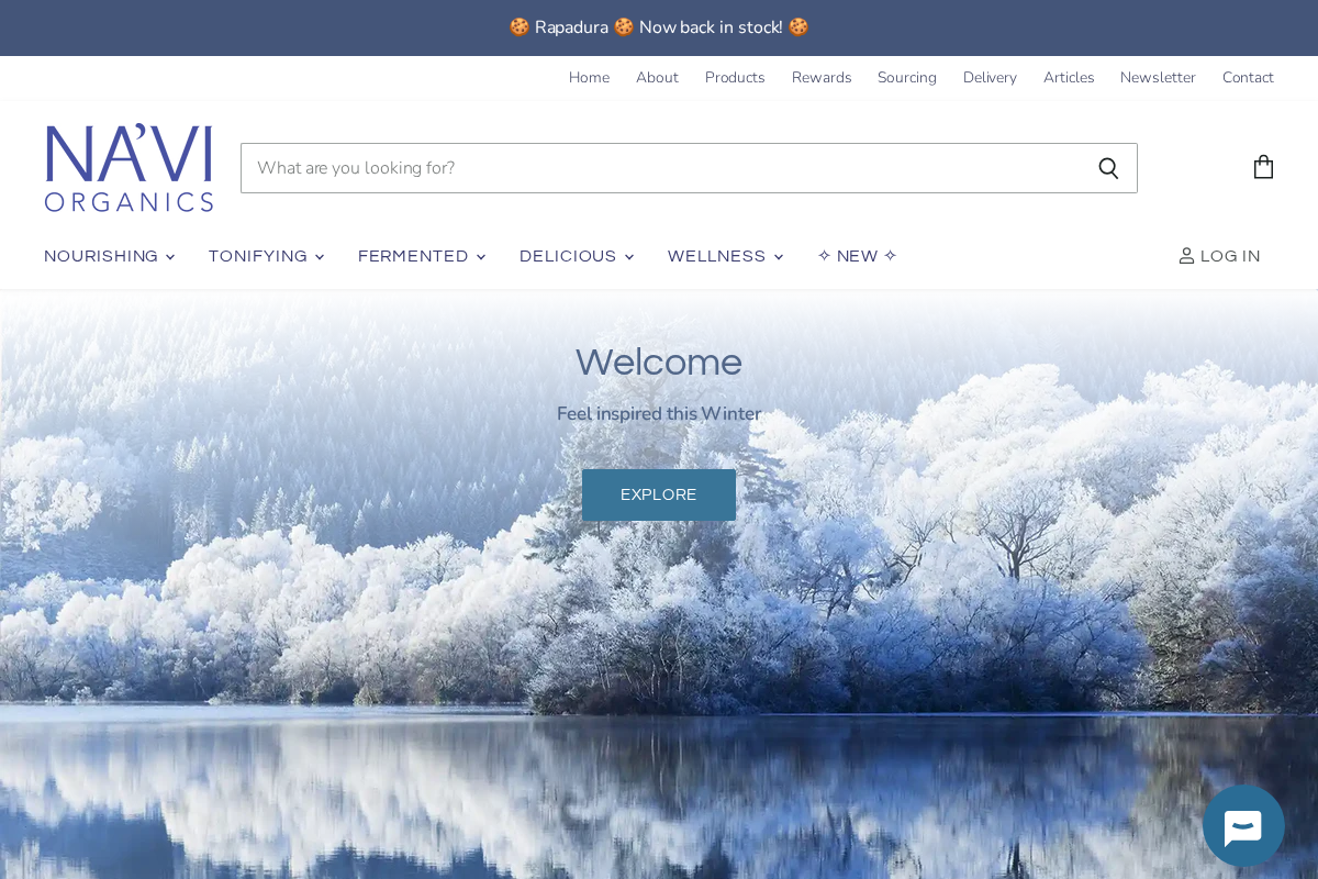 Na'vi Organics homepage screenshot