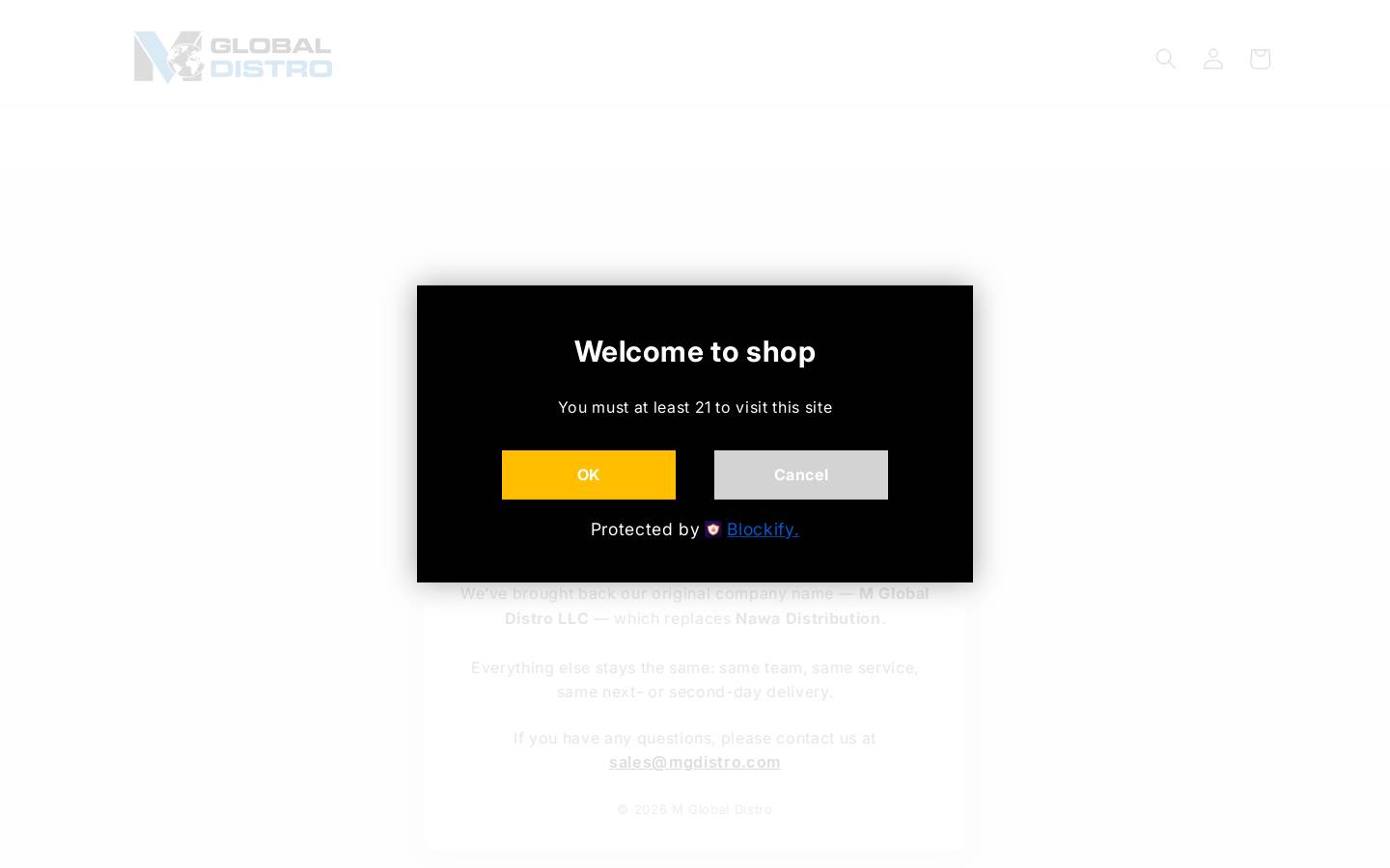 nawadistribution.com homepage screenshot