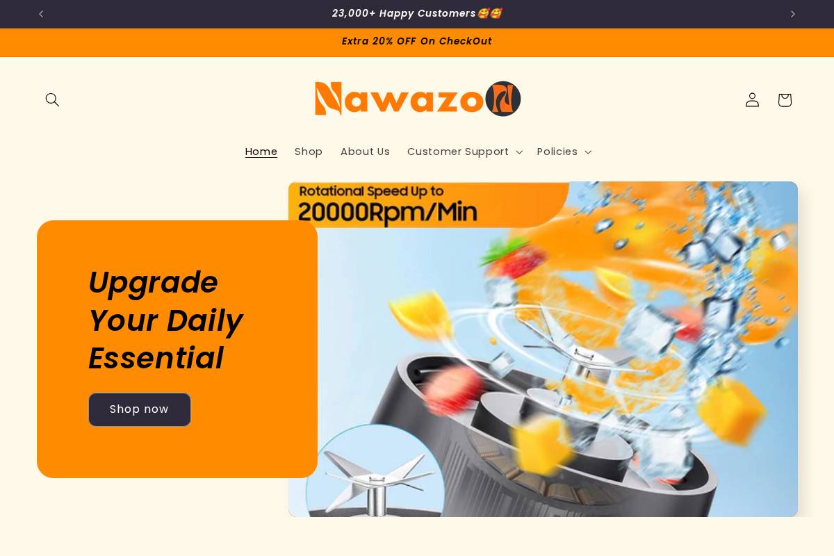 nawazo.in homepage screenshot
