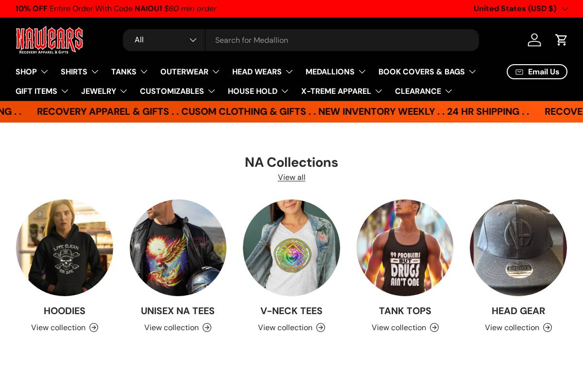 Nawears homepage screenshot