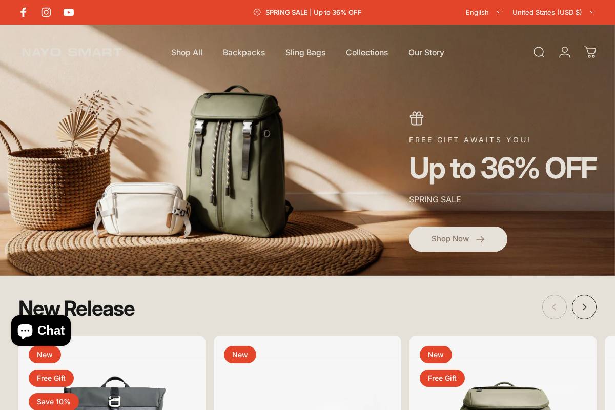 Nayosmart homepage screenshot