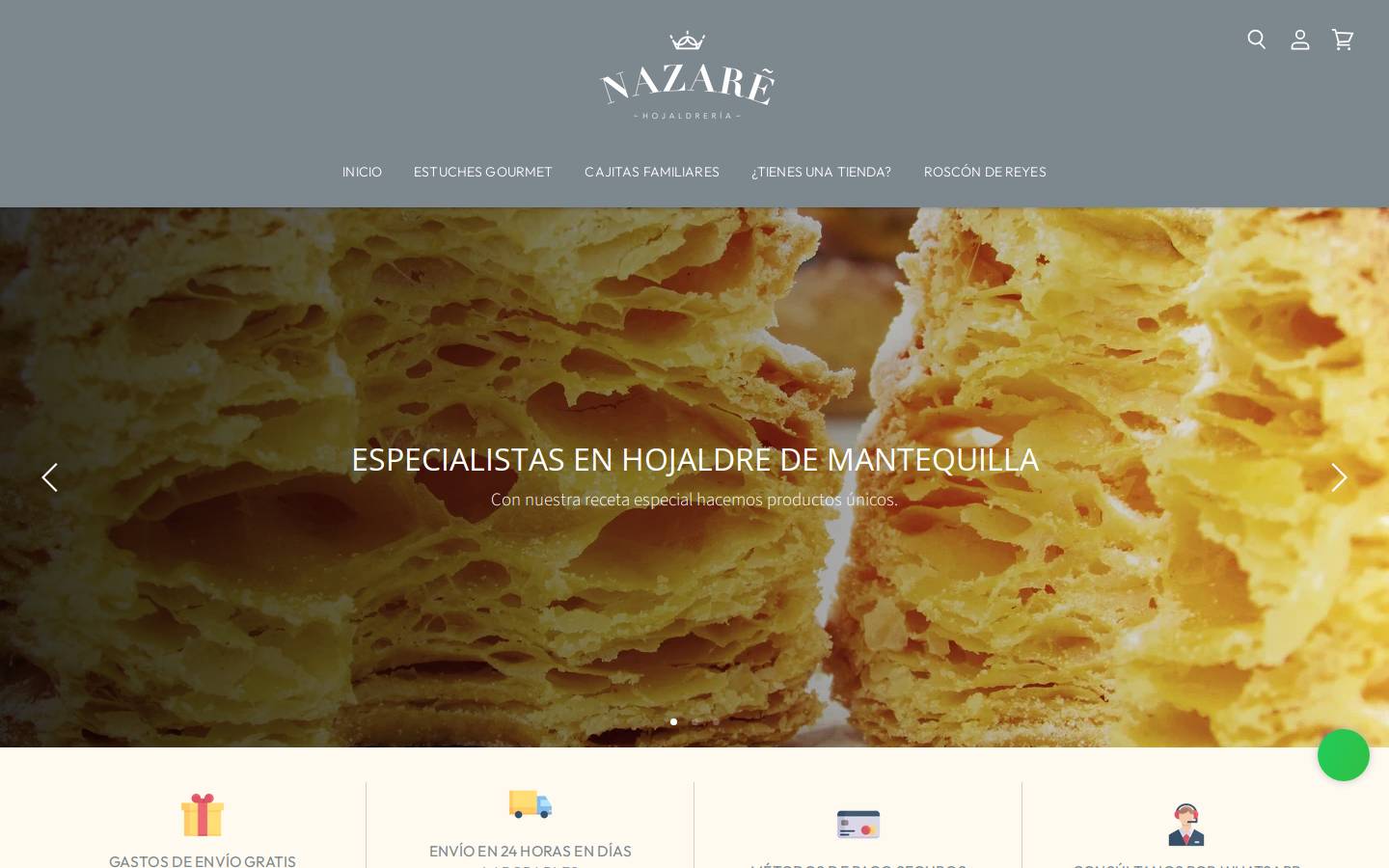 nazarehojaldreria.com homepage screenshot